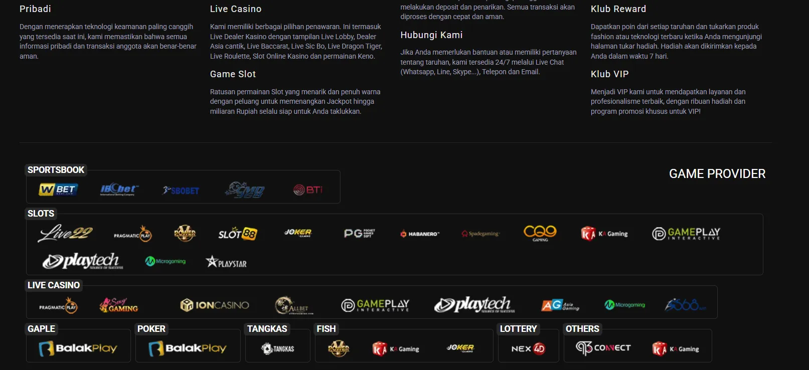 Jawara79 other popular games including Togel, Arcade, and Fishing games